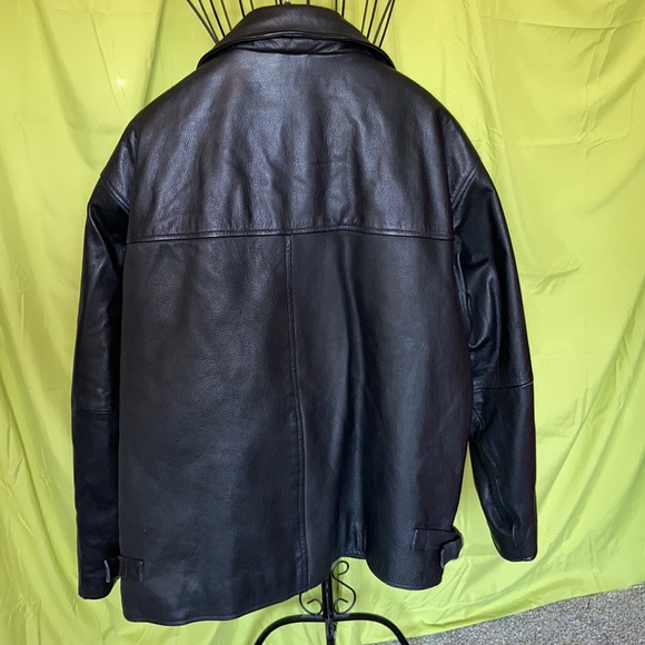 Big Black Leather Jacket - Picture 2 of 11